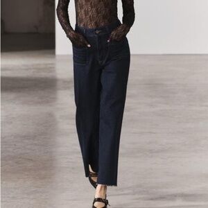 Zara Navy Flare Jeans